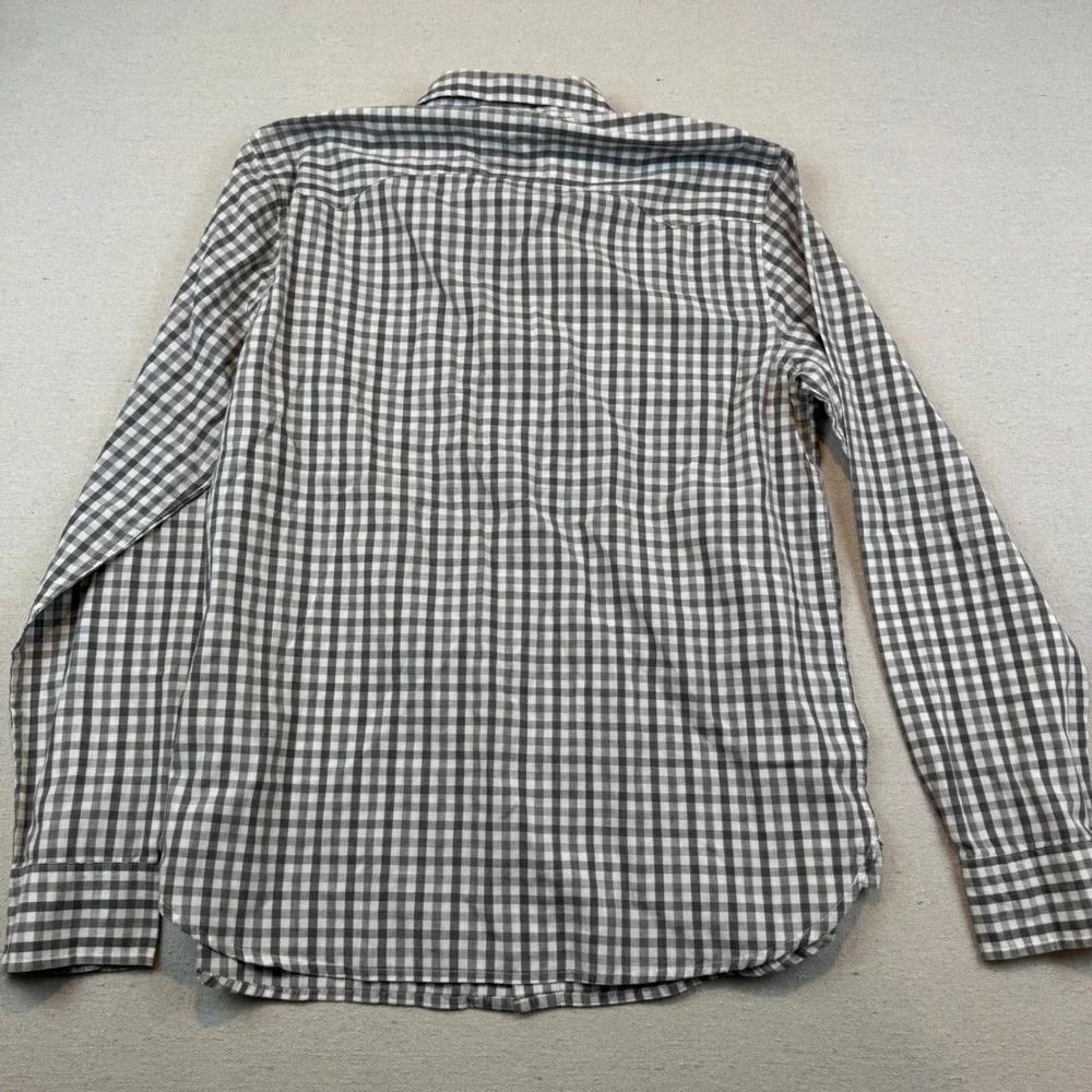 Levi's Medium Western Shirt Mens Gray Gingham Pearl Snap Modern Fit 3LYLW209